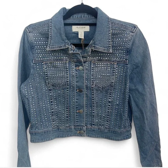 Chicos Denim Jacket Mystic Pattern Perlita Size 1